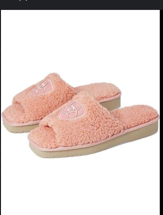 Ariat Shoes - Ariat Cozy Slides Slippers 9 Pink Women Chic Open Toe Fleece Square Toe Comfort